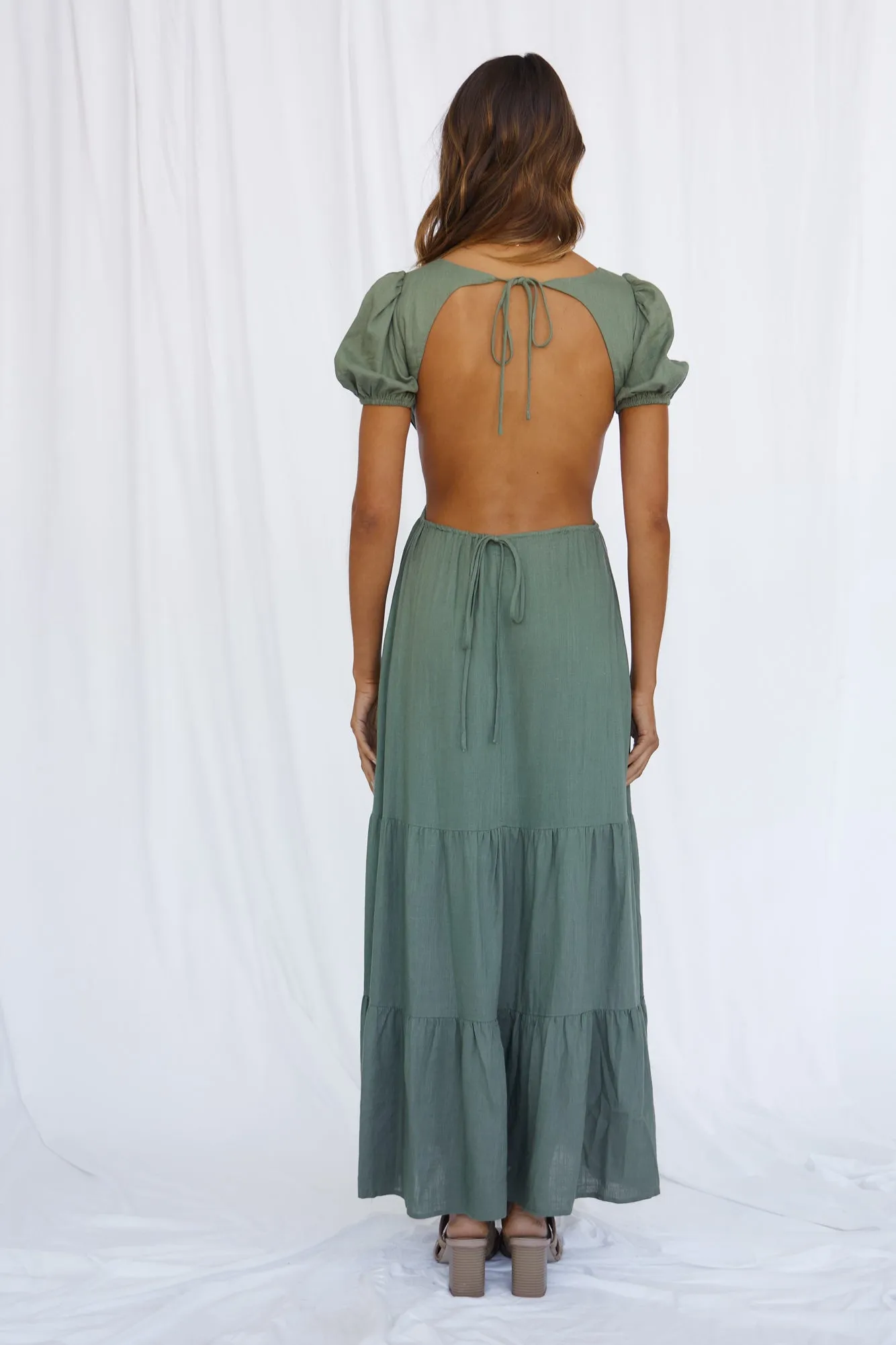 Open Promises Maxi Dress Khaki