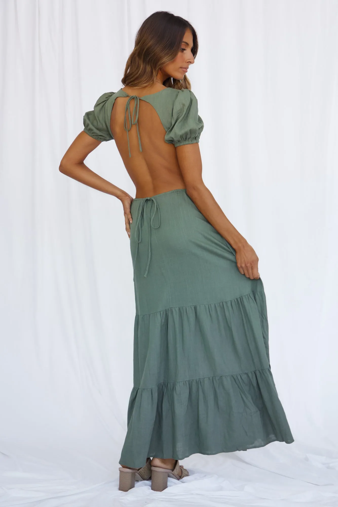 Open Promises Maxi Dress Khaki