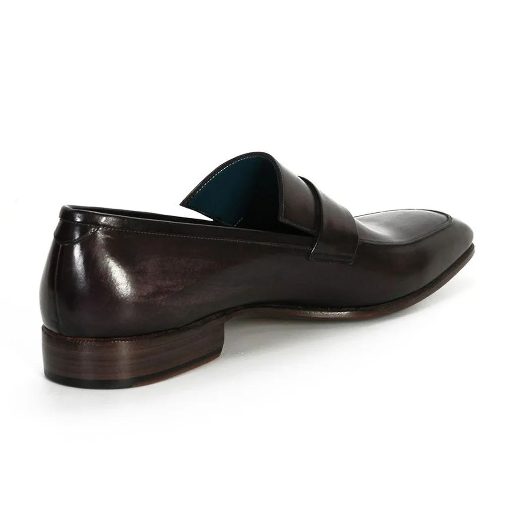 Paul Parkman Men's Loafer Black & Gray (ID#093-GRAY)