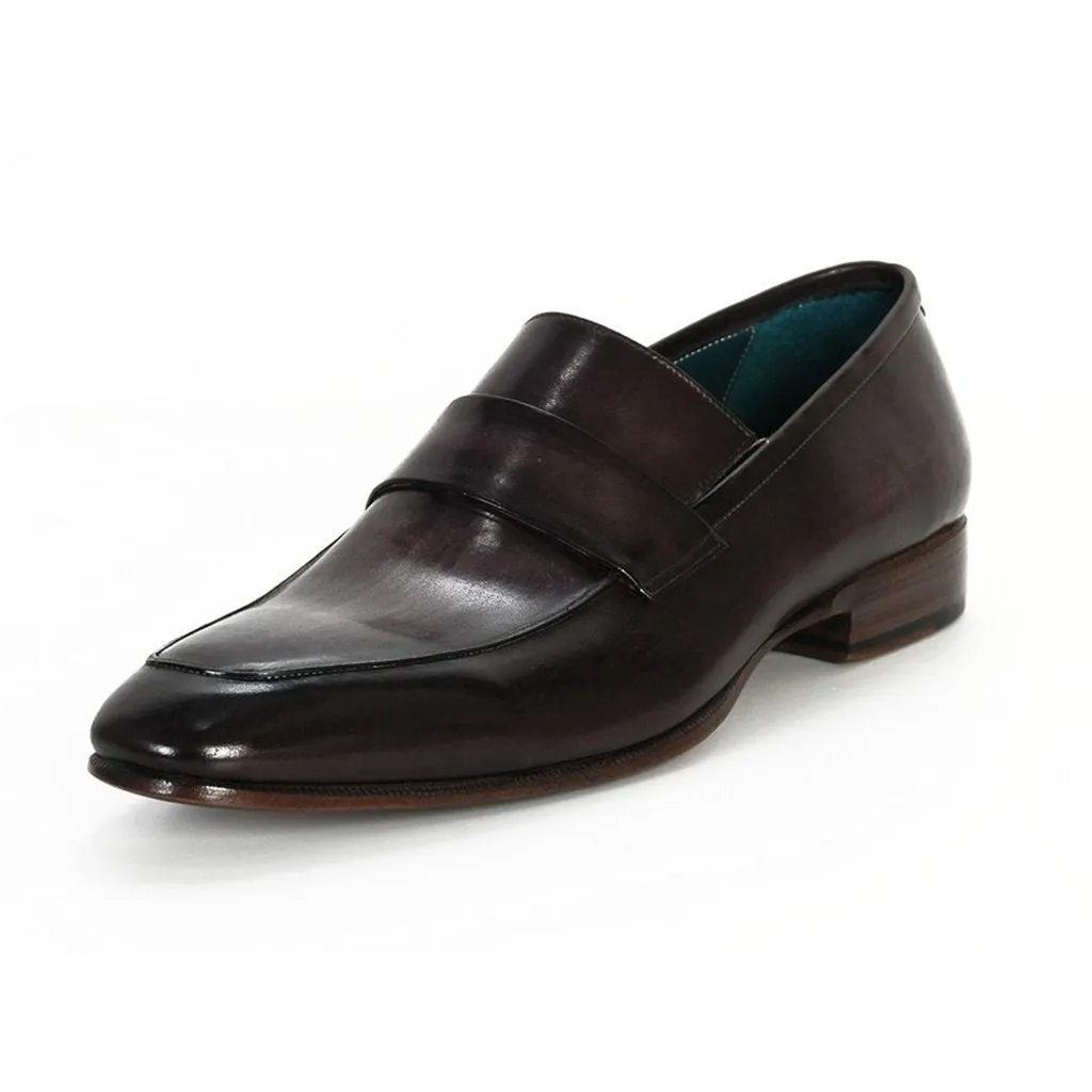 Paul Parkman Men's Loafer Black & Gray (ID#093-GRAY)