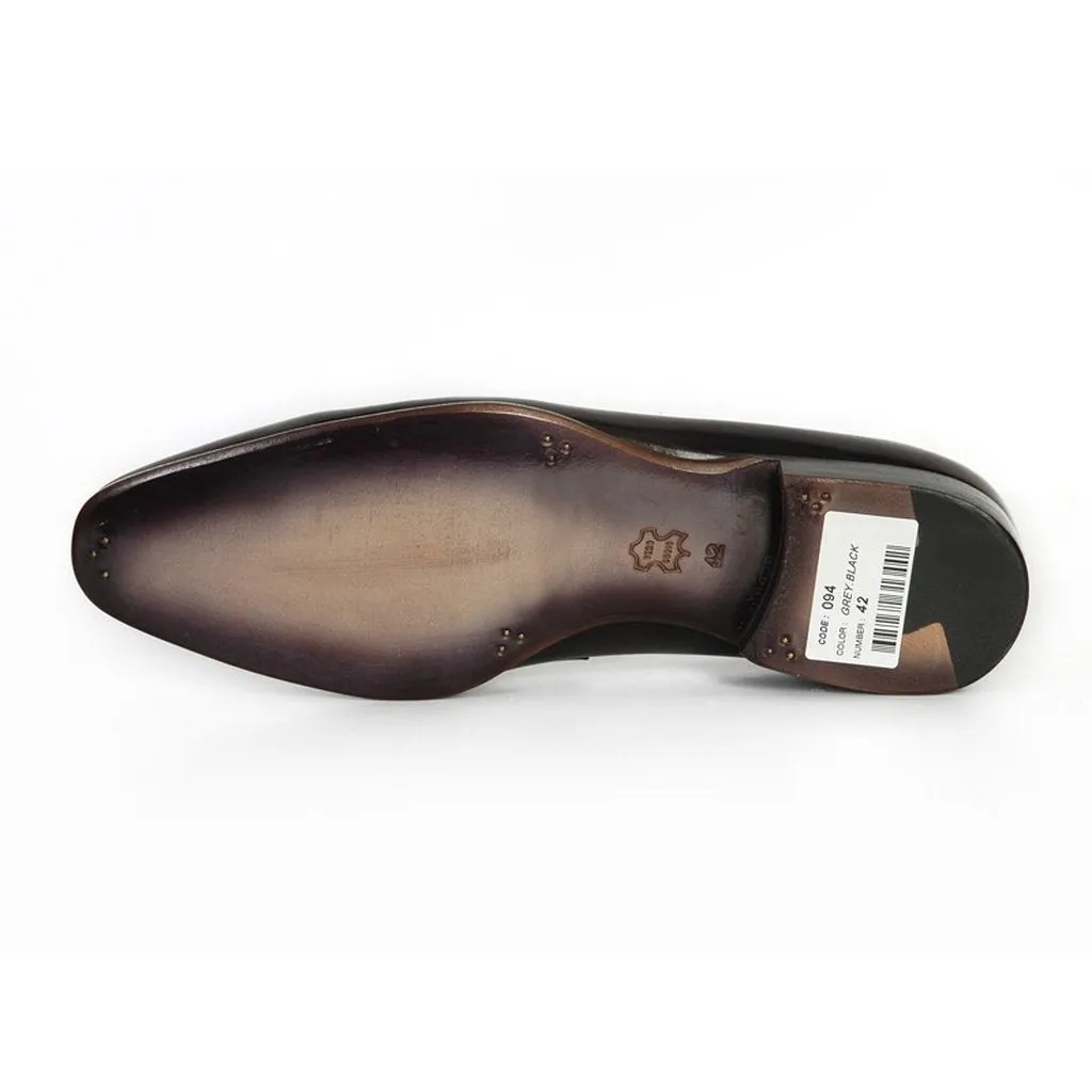 Paul Parkman Men's Loafer Black & Gray (ID#093-GRAY)