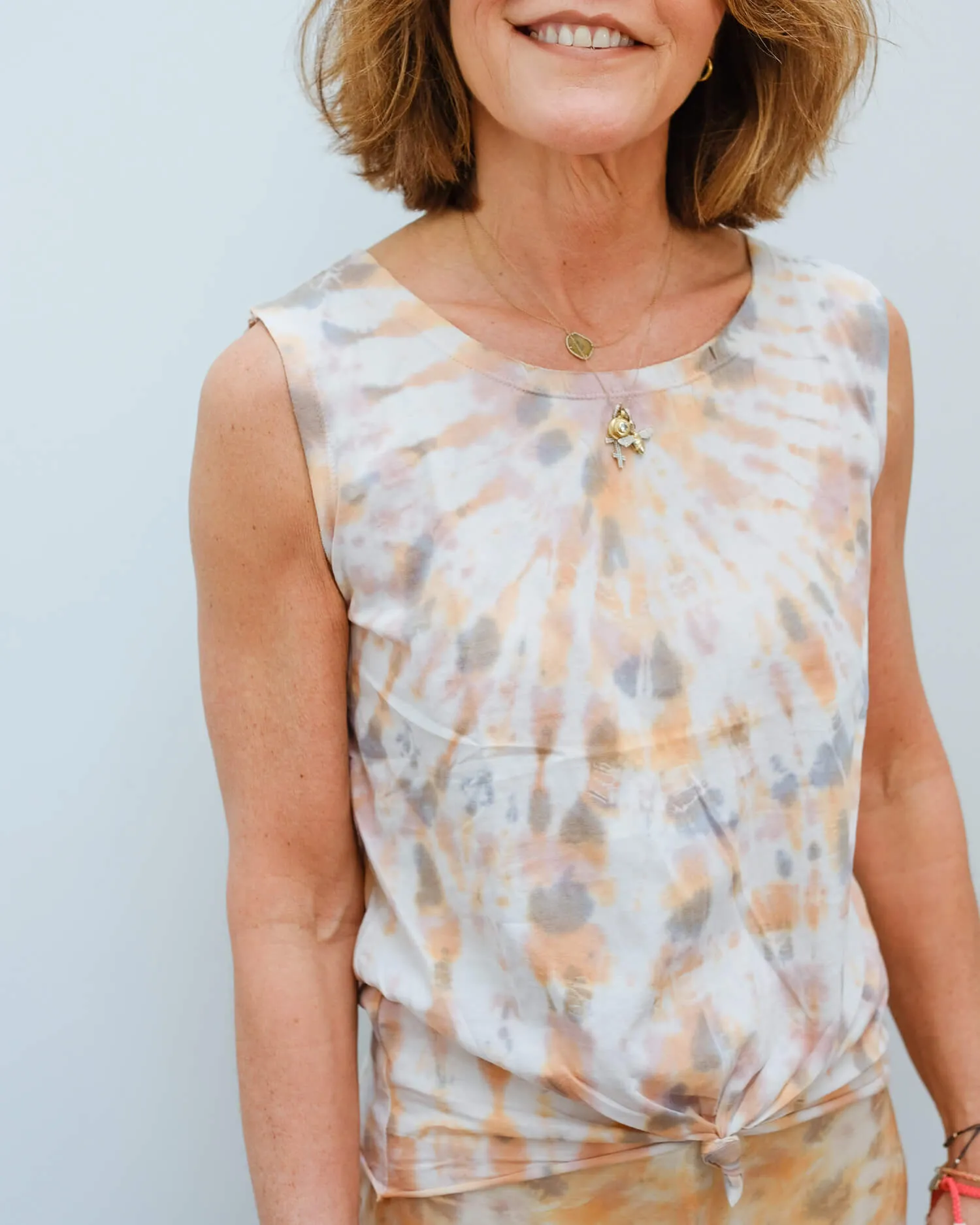 RB Mariza knot tee in pink, orange