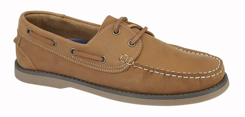 Rdek Moccasin Boat Shoes Honey Nubuck Leather Brown