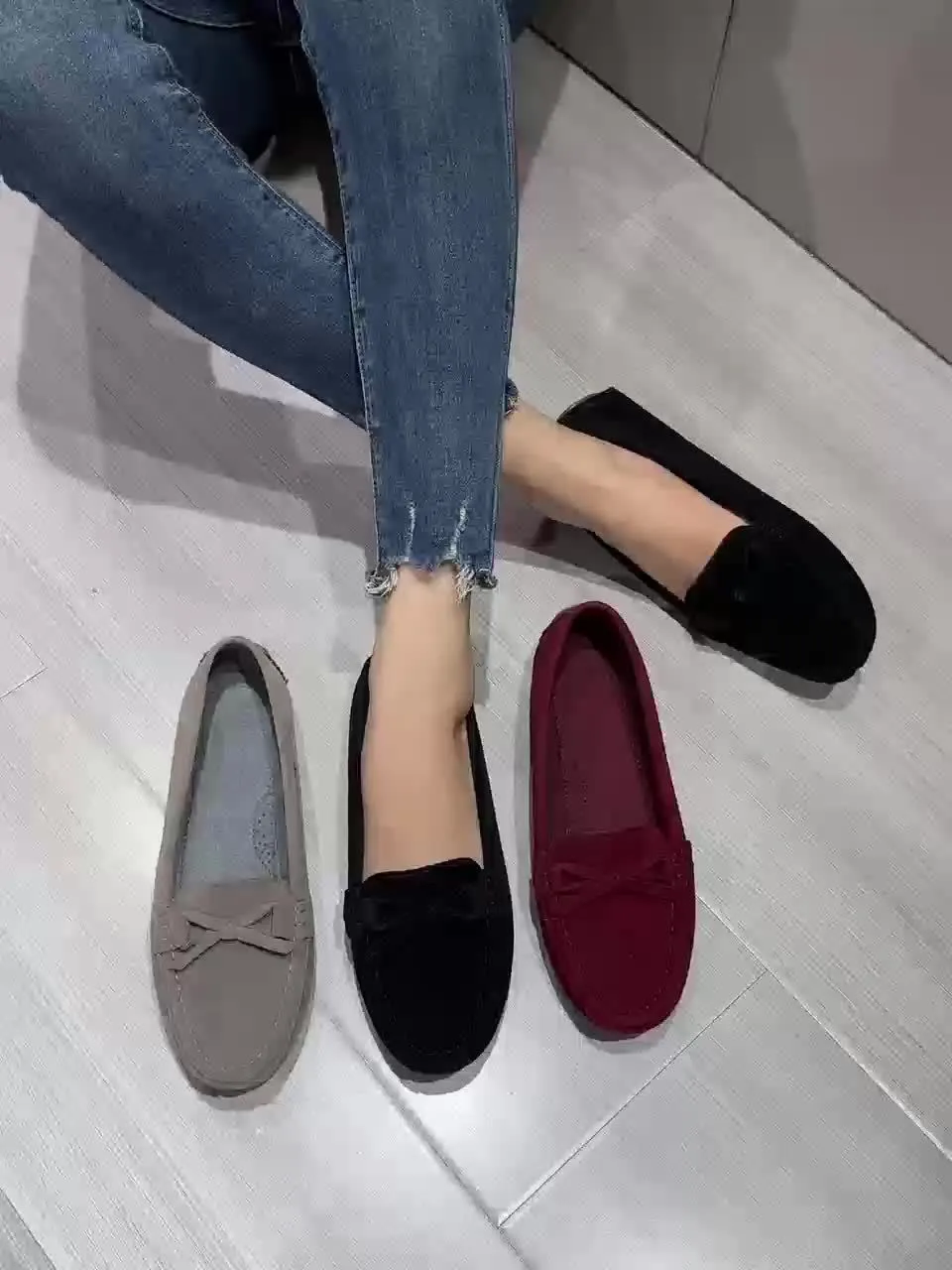 Retro loafers met een lusdetail, ronde tenen slip-on schoenen