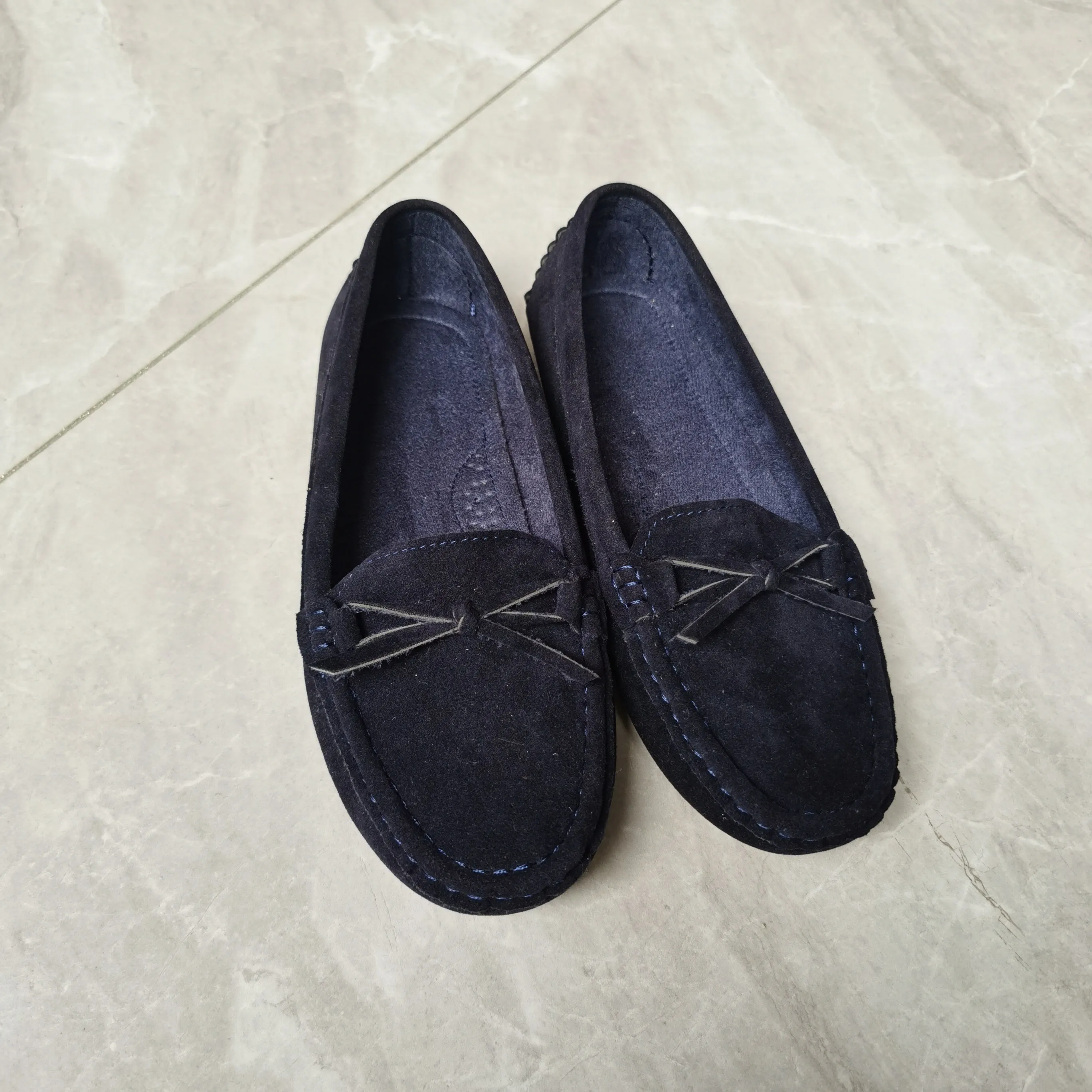 Retro loafers met een lusdetail, ronde tenen slip-on schoenen