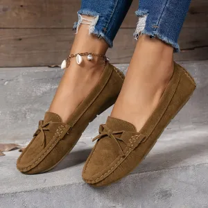 Retro loafers met een lusdetail, ronde tenen slip-on schoenen