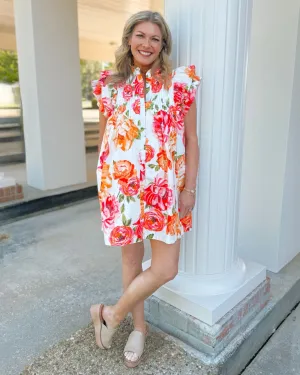 Rosé Rush Ruffle Floral Dress