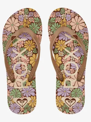 Roxy "Tahiti" Women's Flip Flops - Brown Combo