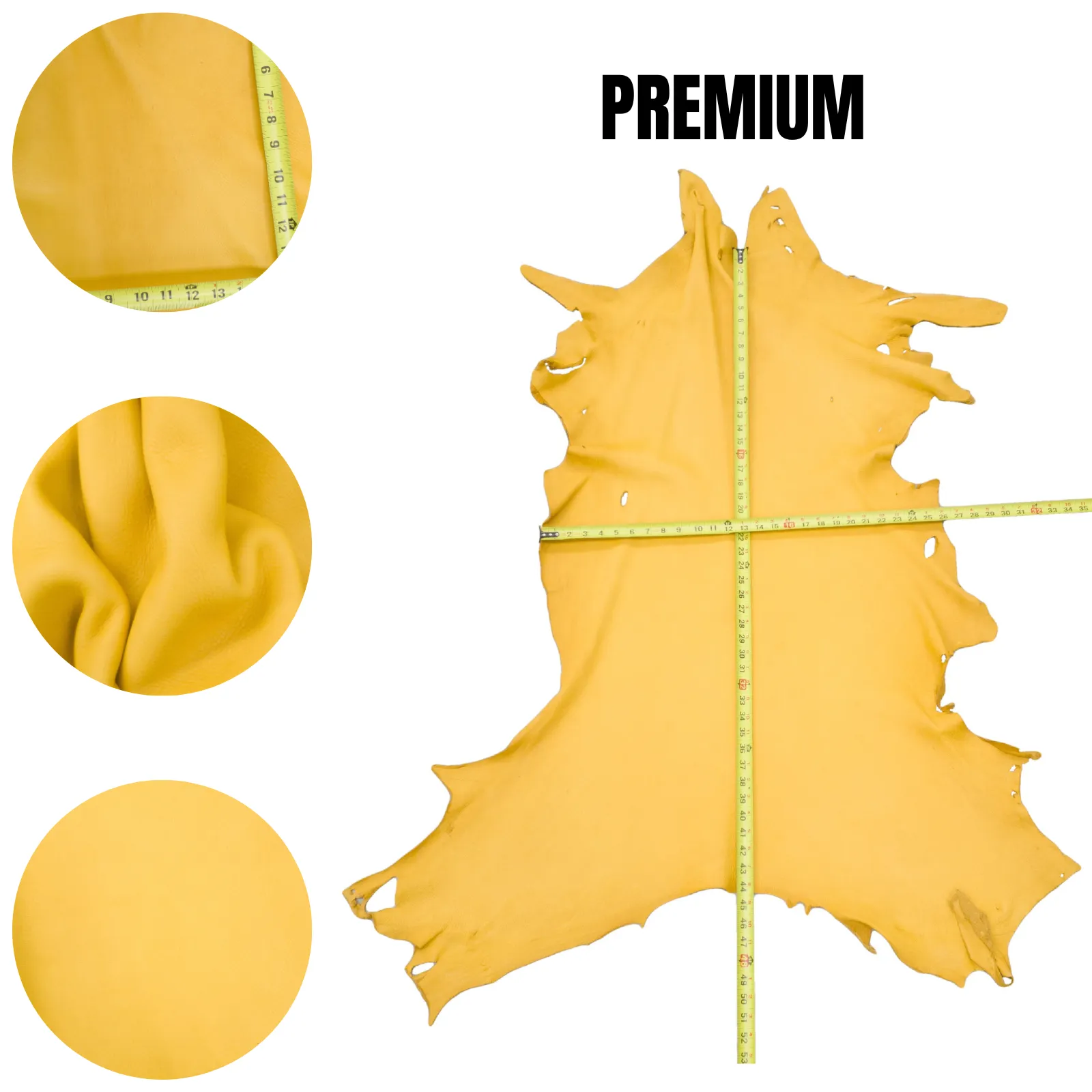 Saddle, 3-5 oz, 8-16 SF, Colorado Buckskin Deer Hides