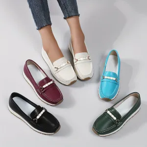 Slip-on loafers van dameslicht synthetisch lederen vrijetijdsschoenen met PU Sole