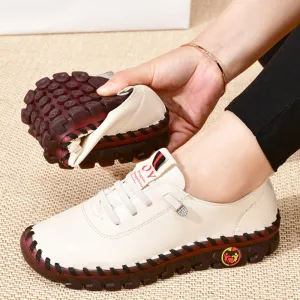Slip-on loafers van dameslicht synthetisch lederen vrijetijdsschoenen met rubberen zool