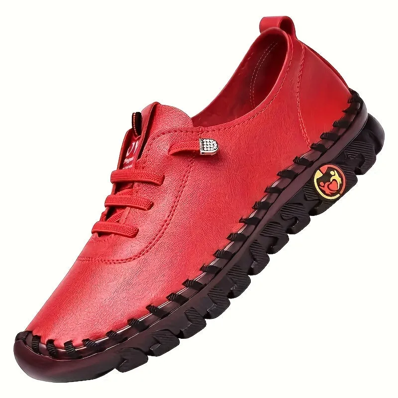 Slip-on loafers van dameslicht synthetisch lederen vrijetijdsschoenen met rubberen zool
