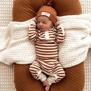 Snuggle Hunny Kids Growsuit - Biscuit Stripe