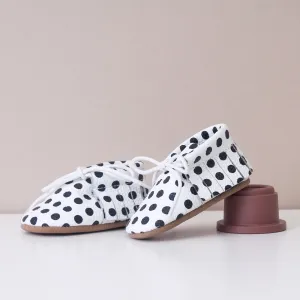 Sonny Polka Dot Spot Fringed Leather Moccasins