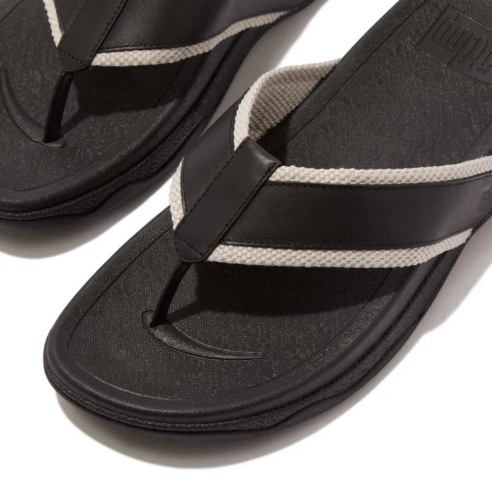 SURFER Men's Webbing/Leather Toe Post Sandals