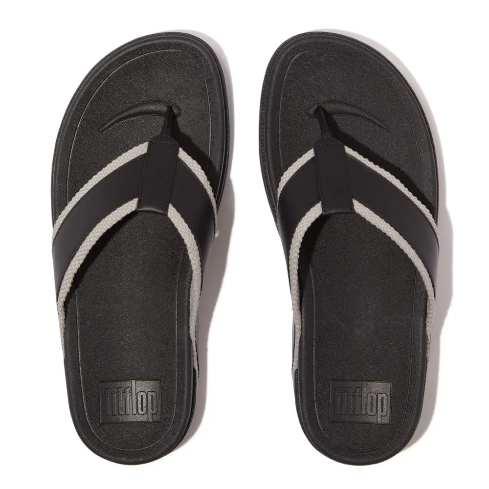 SURFER Men's Webbing/Leather Toe Post Sandals