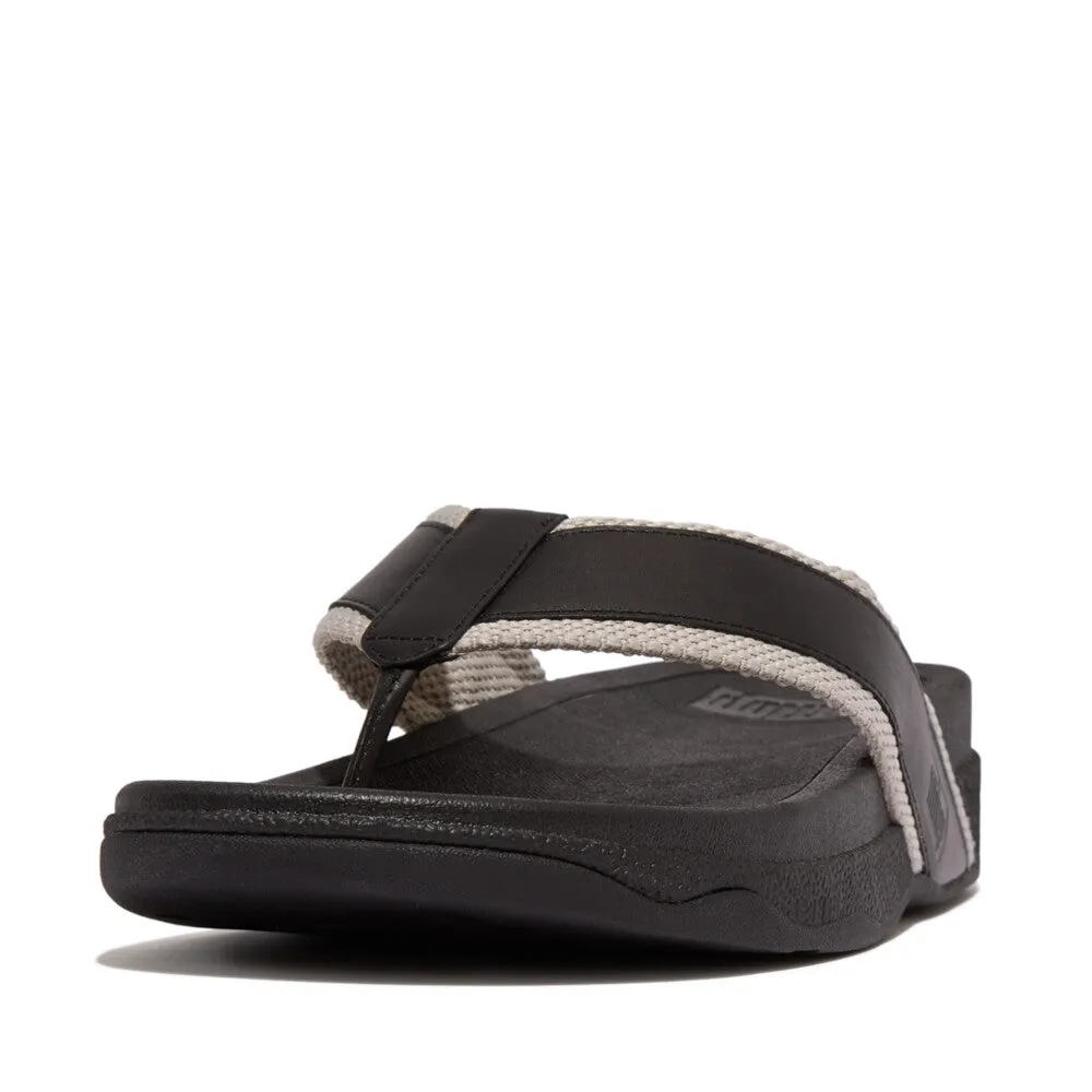 SURFER Men's Webbing/Leather Toe Post Sandals