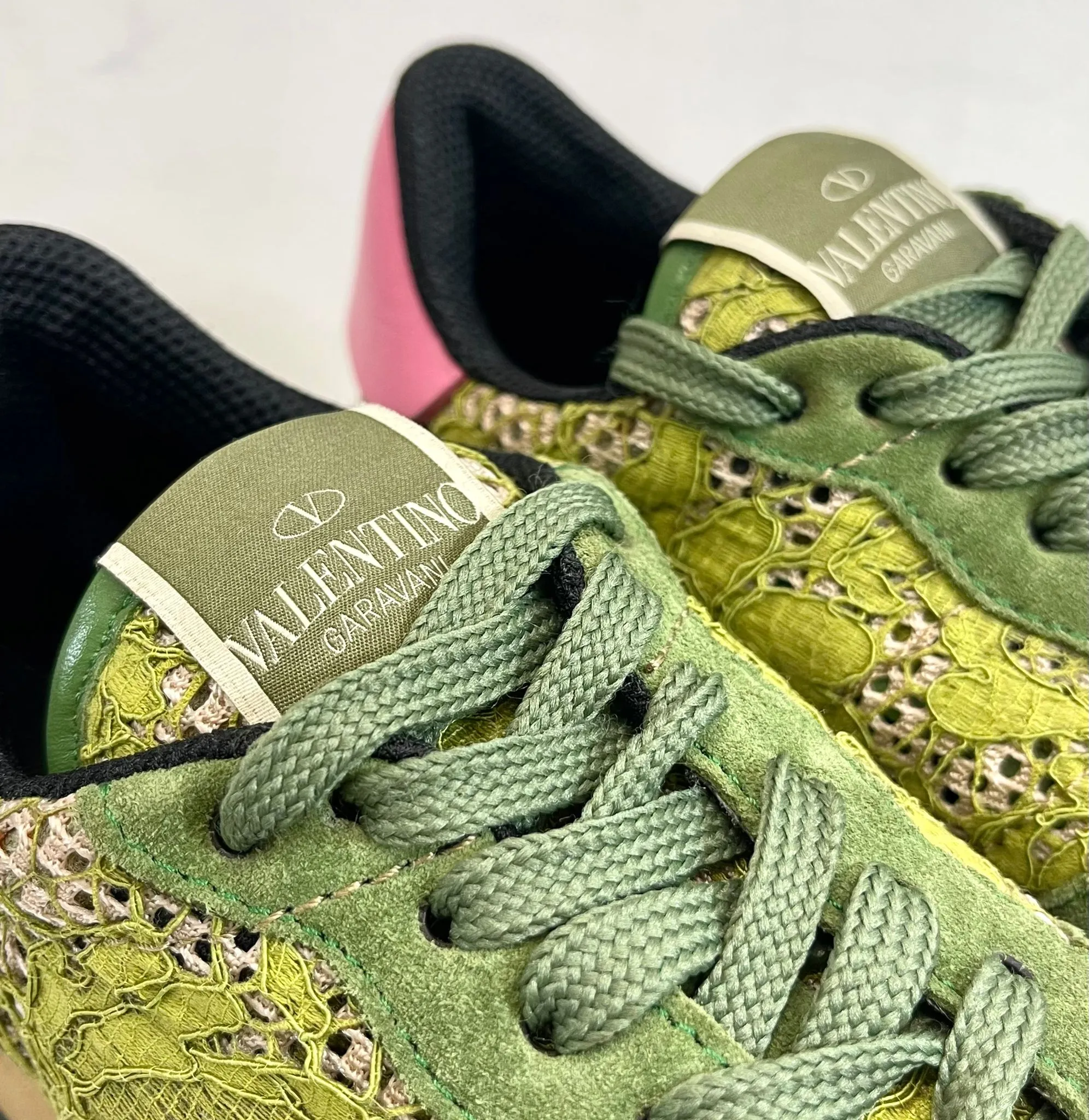 Valentino Leather & Lace Rockrunner Trainers. Size 39