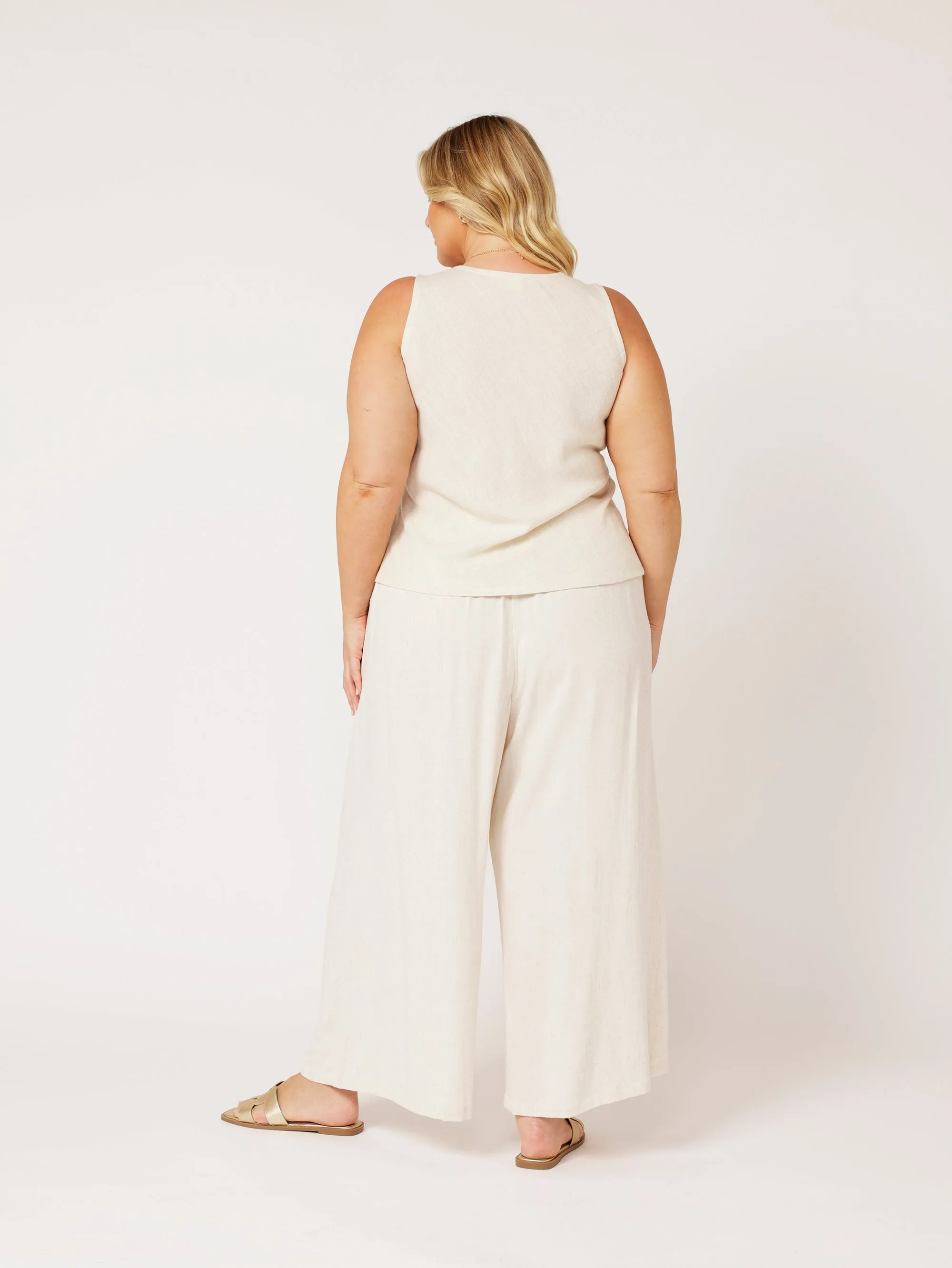 Viv Tank | Wheat | Linen Viscose