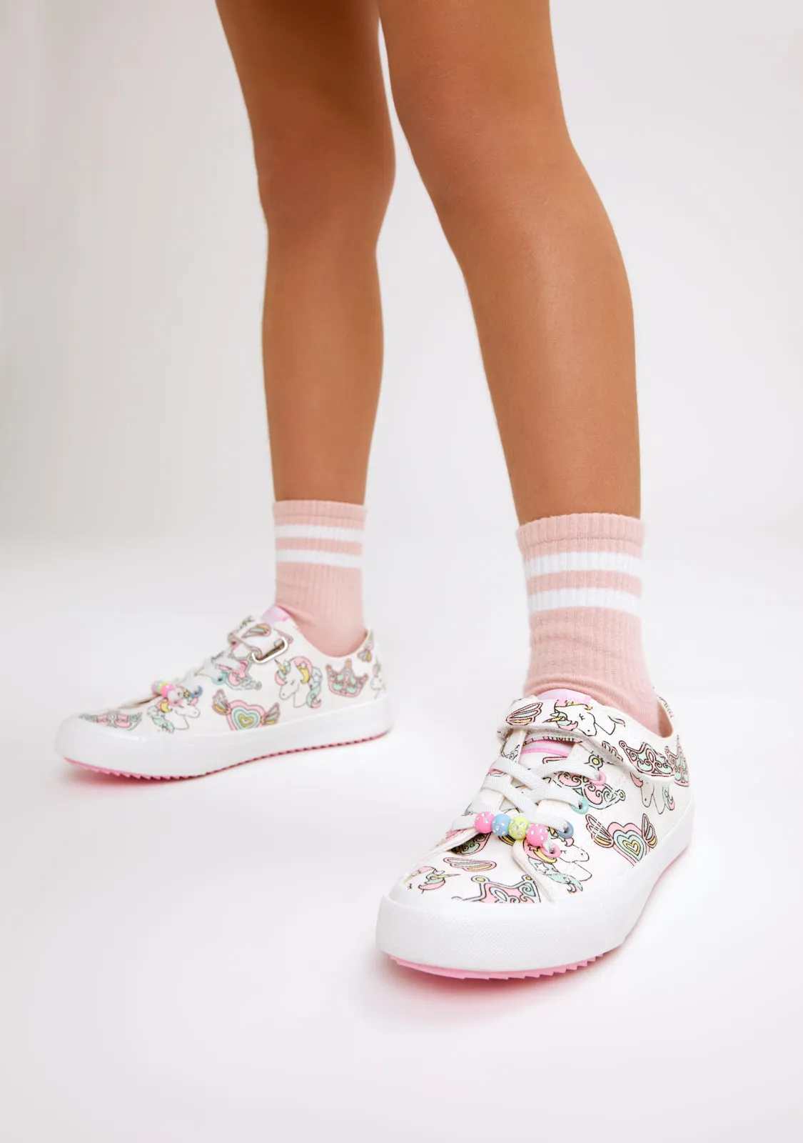 White / Multi Unicorn Fantasy Sneakers
