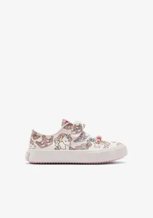 White / Multi Unicorn Fantasy Sneakers