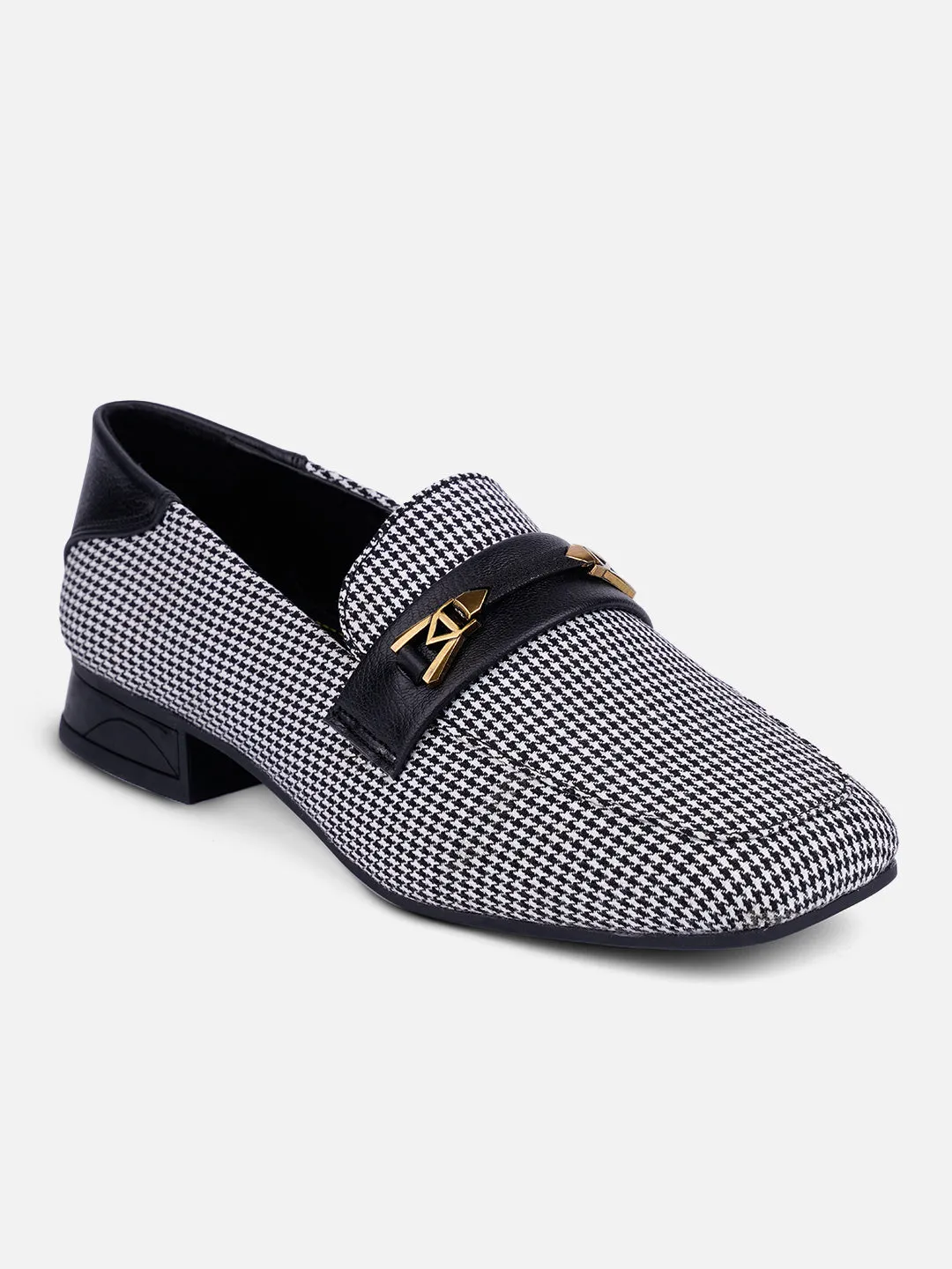 Women's Black/White Casual Slip On (IU2009)