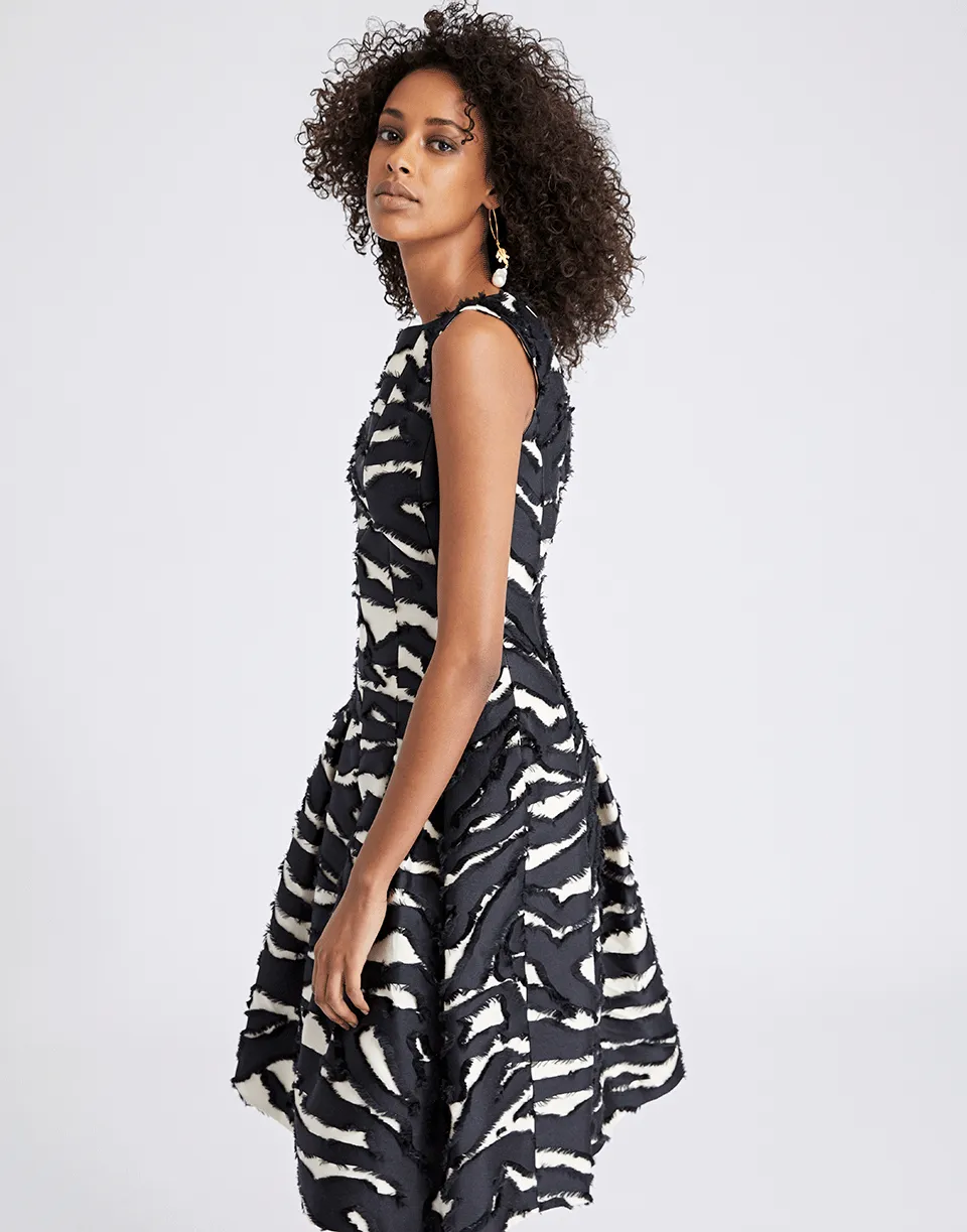 Zebra Print Flared Dress