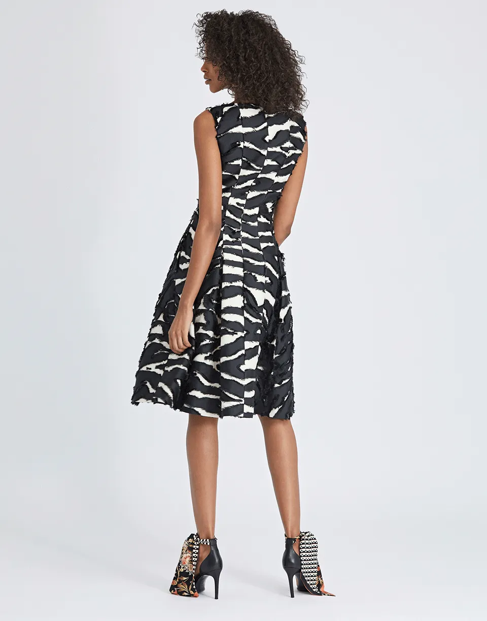 Zebra Print Flared Dress
