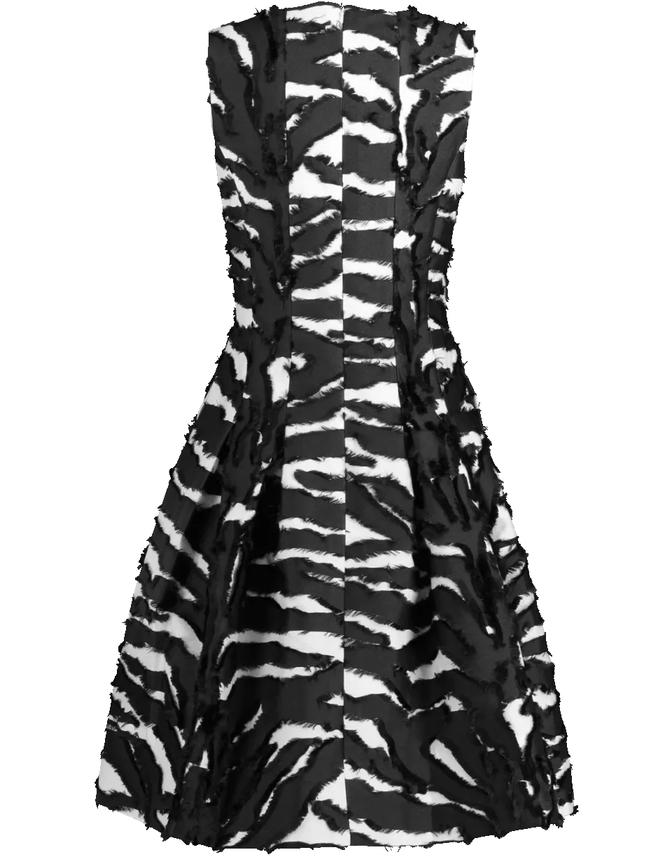 Zebra Print Flared Dress