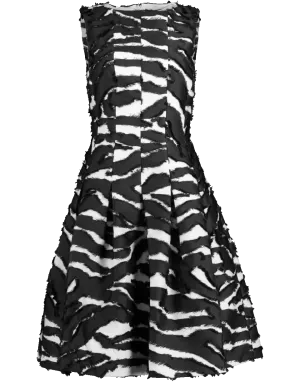 Zebra Print Flared Dress